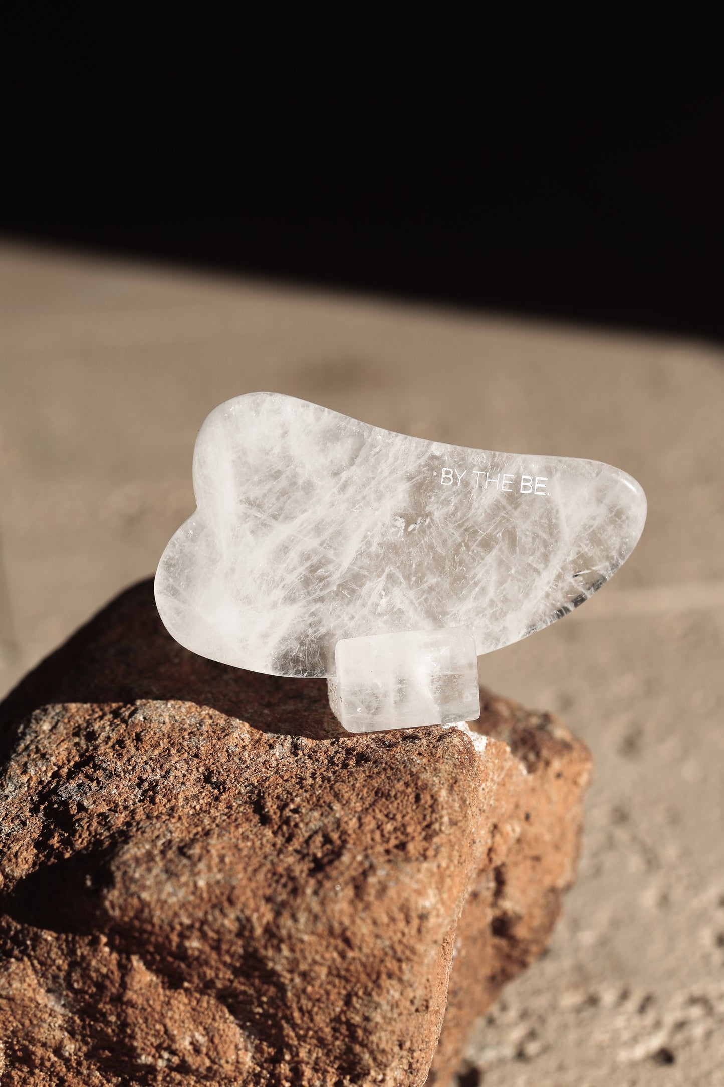 Clear Quartz Gua Sha and Holder Set